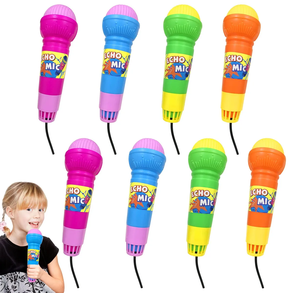  PPXMEEUDC pipitshzhy005 Toy Microphone 8 PCS Multi-Colour 7.5 x 2.2 inch — product photo