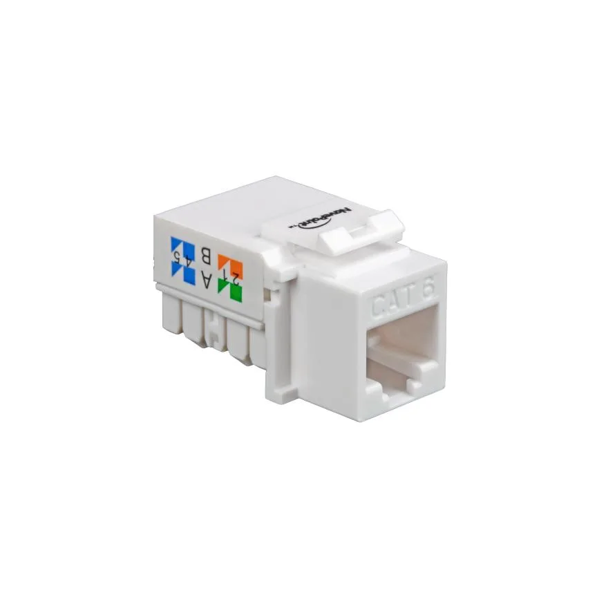 NavePoint NavePoint CAT6 Keystone Jack Right Angle White 110 IDC T568A/B — product photo