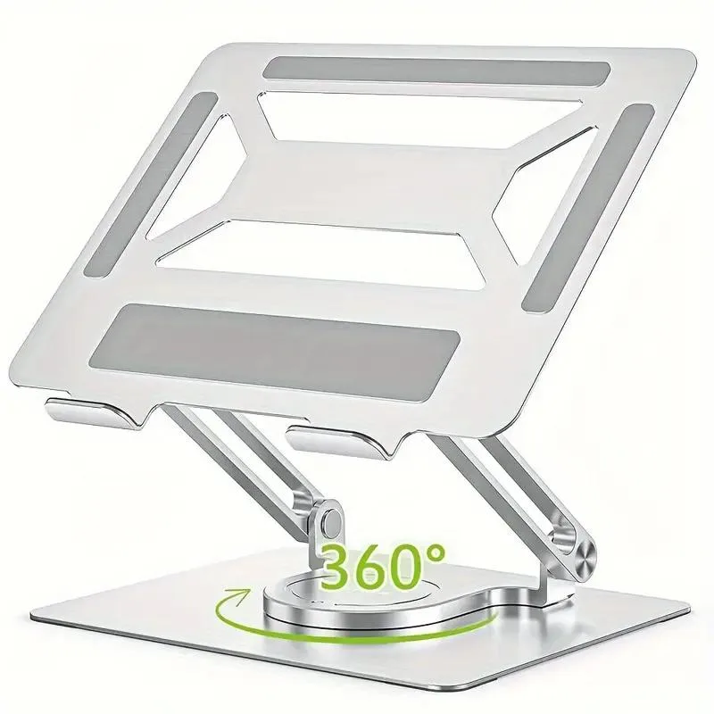 NO. NO. Adjustable Ergonomic Laptop Stand 360° Rotating Base Foldable 17-inch White — product photo