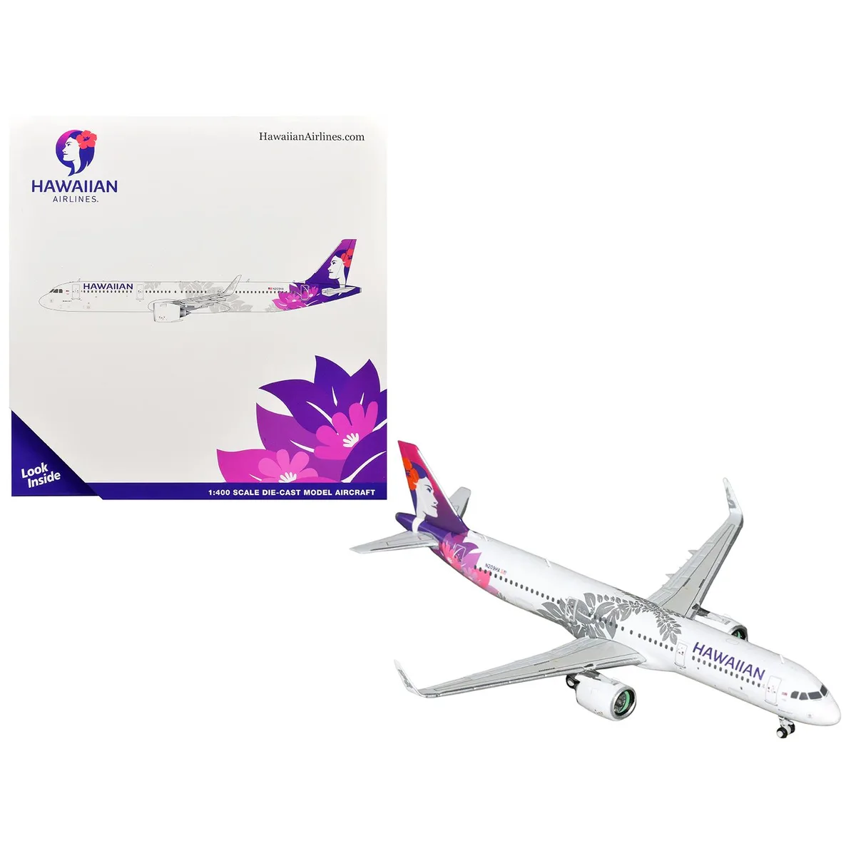 GeminiJets GeminiJets Airbus A321neo Hawaiian Airlines N209HA 1/400 Diecast Model — product photo