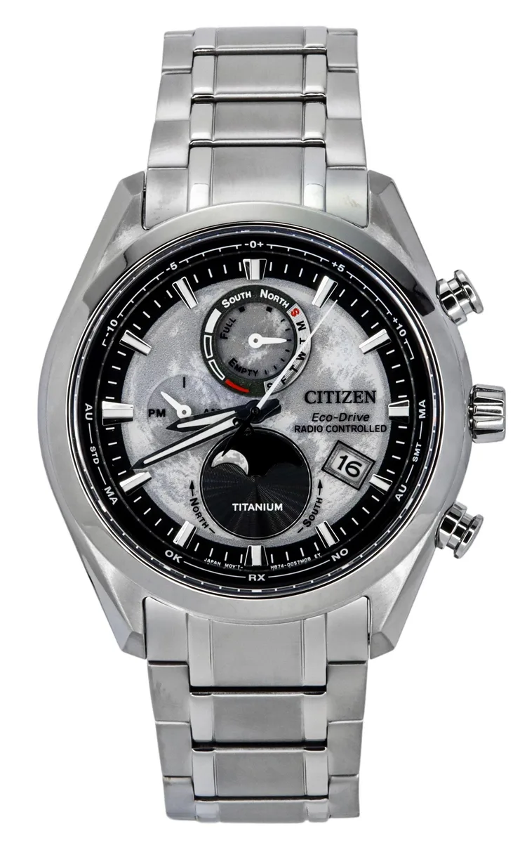 Citizen Citizen Eco-Drive Tsuki-yomi Super Titanium Grey Dial BY1010-81H 100M Men's Watch — product photo
