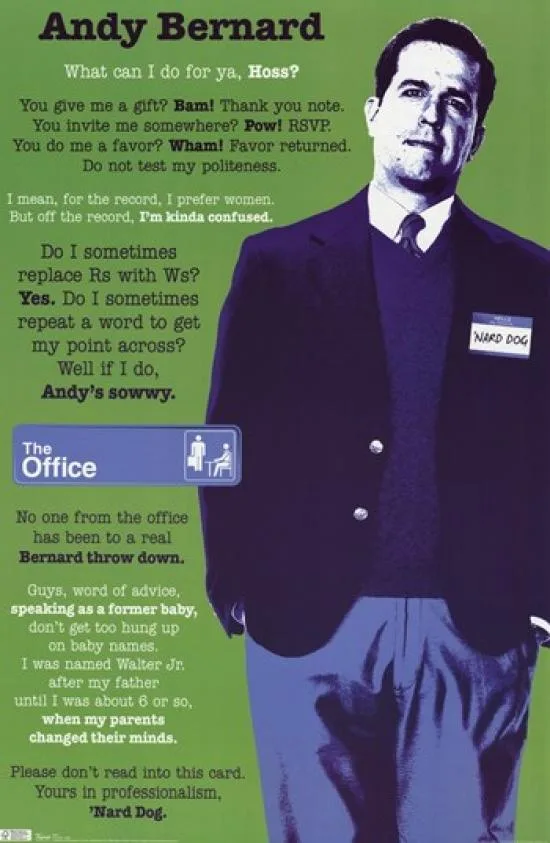 Posterazzi The Office Andy poster print 22 x 34 inches