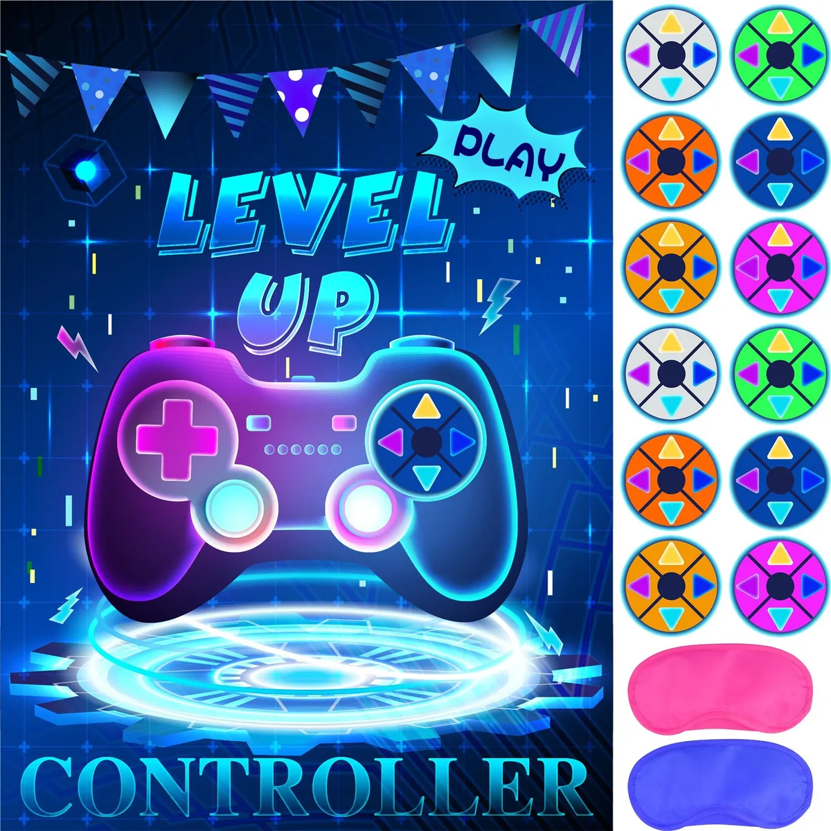  Worry Free Gadgets Video Game Party Game 30 Stickers 28x21in — product photo