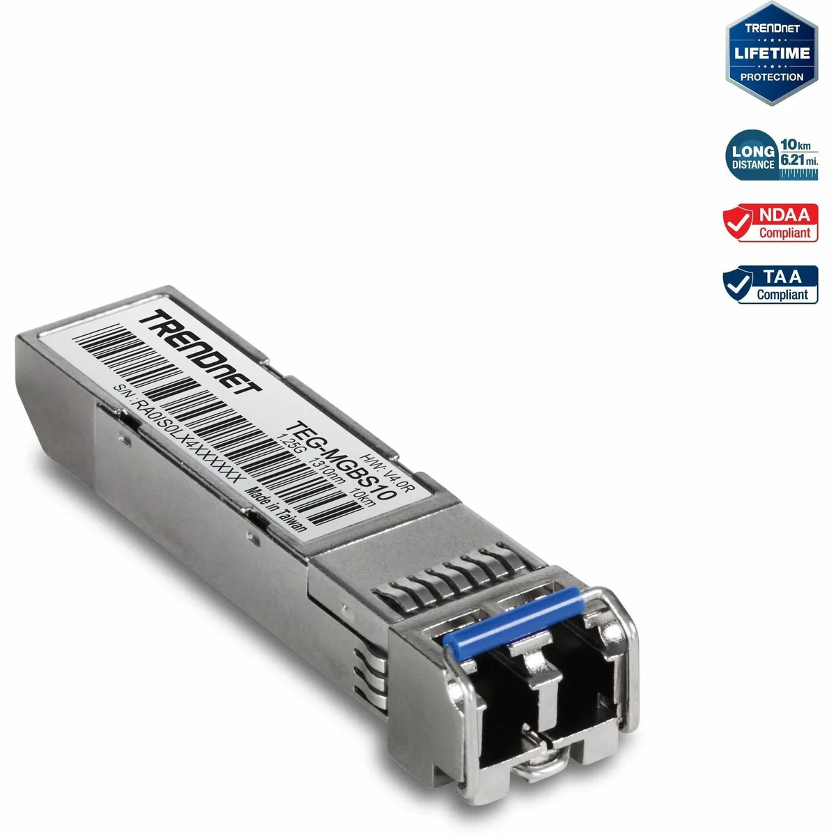 TRENDnet TRENDnet TEG-MGBS10 SFP transceiver single-mode LC 10km — product photo