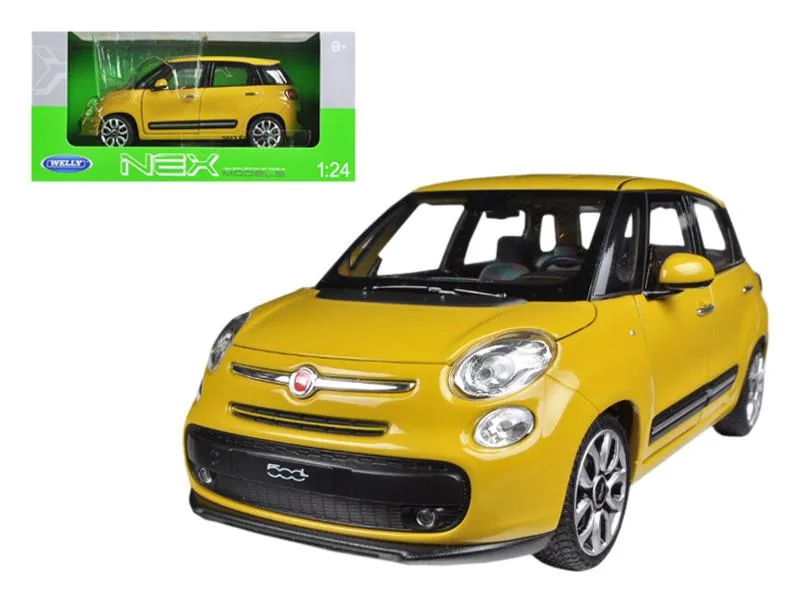Welly Diecast Welly Diecast 2013 Fiat 500L Yellow 1/24 hobby collectible — product photo