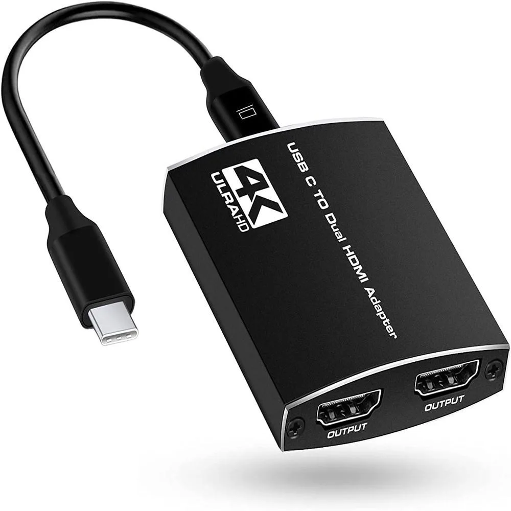 Jansicotek Jansicotek USB-C to Dual HDMI Adapter 4K 60Hz 100W PD 3.5mm Audio Monitor Converter — product photo