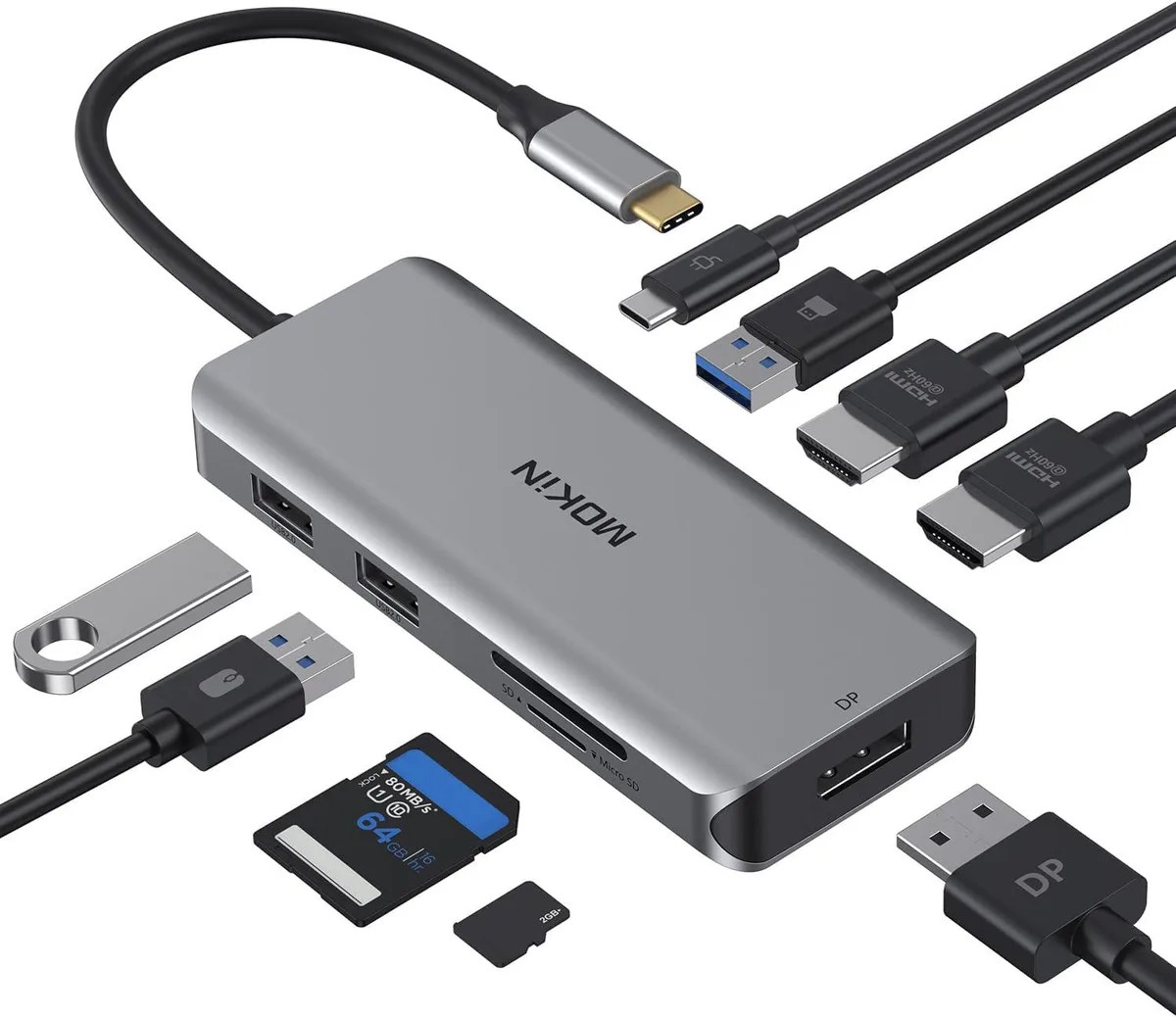 MCHOSE MCHOSE 9-in-1 USB-C Hub Triple Display 2 HDMI DP 100W PD 480Mbps 5Gbps — product photo