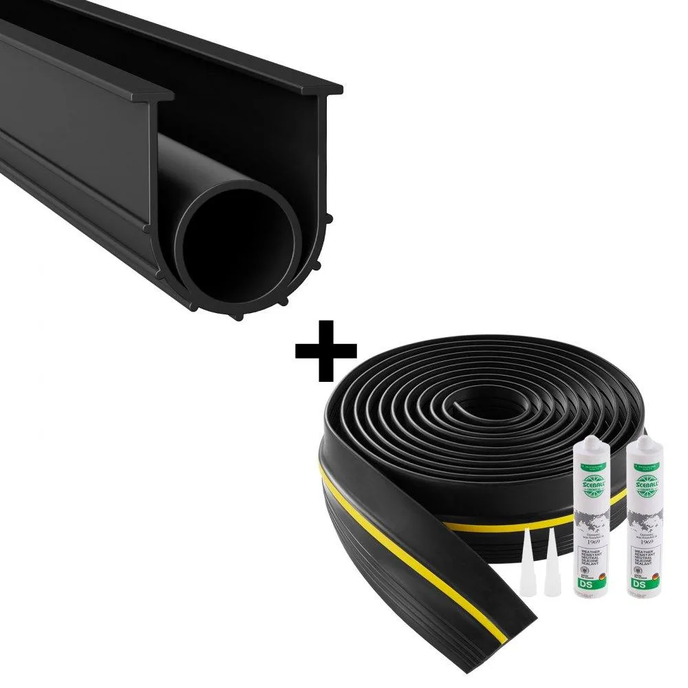VEVOR VEVOR Garage Door Threshold &amp; Bottom Seals Kit 20 ft Black — product photo
