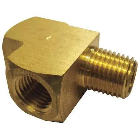Ten brass street tees with threaded ends, dull gold finish
