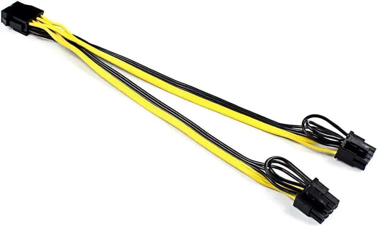 Vszerda Vszerda PCIe 6 Pin to Dual 8 Pin Power Splitter Cable 6 Inches — product photo