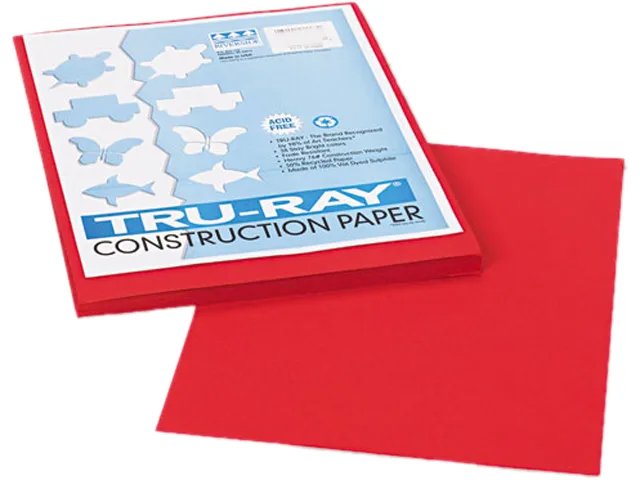 Pacon Pacon 102993 Tru-Ray Construction Paper 76 lbs 9 x 12 Holiday Red 50 Sheets — product photo