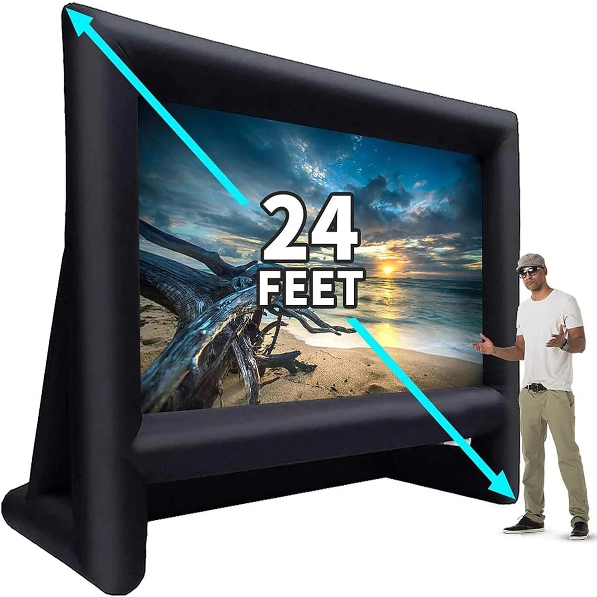 PISKEKAT PISKEKAT 24 ft Inflatable Projector Screen 19.5x13.5 ft 16:9 Double-Sided — product photo
