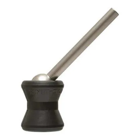 Ten black plastic nozzles with small round openings in a clear bag
