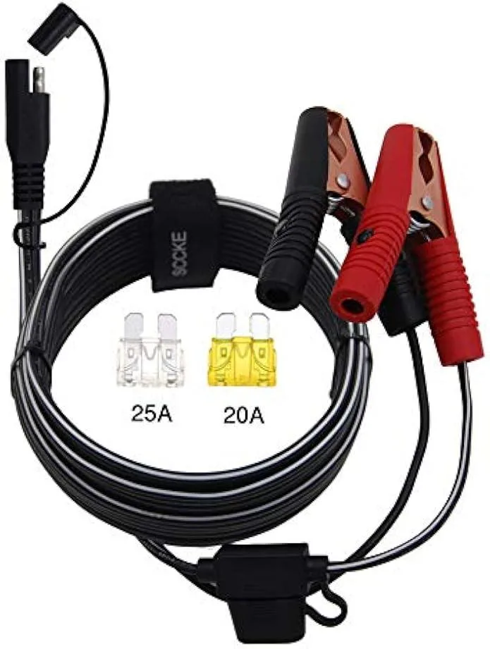 usbroway usbroway 12ft 14AWG alligator clip to SAE cable — product photo