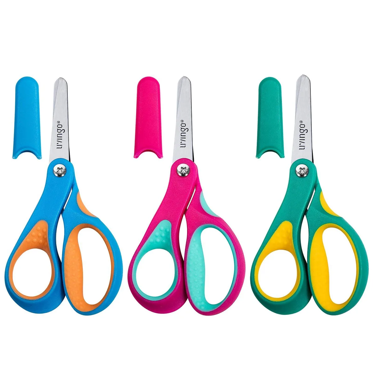  LIVINGO LCD301 Left-Handed Kids Scissors 5" Blunt 3-Pack — product photo