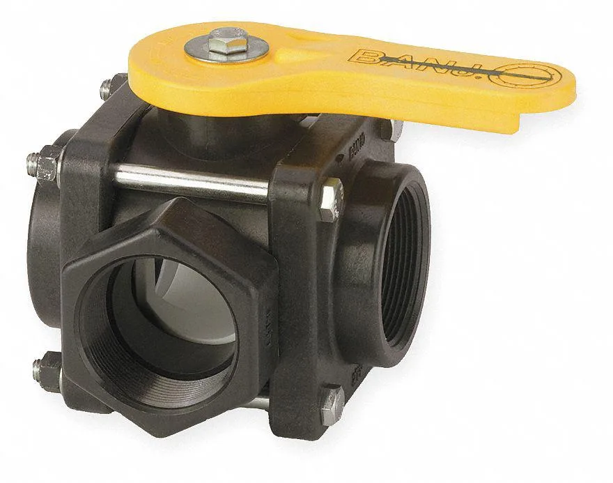 Banjo Banjo V200SL 2" FNPT Polypropylene 3-Way Ball Valve — product photo
