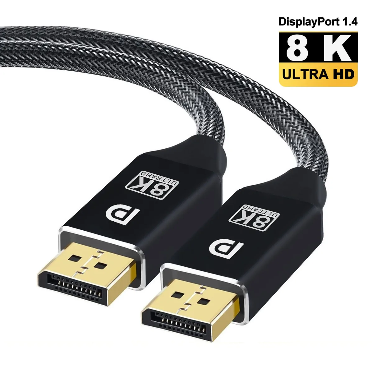 LUOM LUOM DP28 DisplayPort 1.4 cable 3.3 ft 32.4 Gbps 8K@60Hz 4K@144Hz 2K@240Hz black — product photo