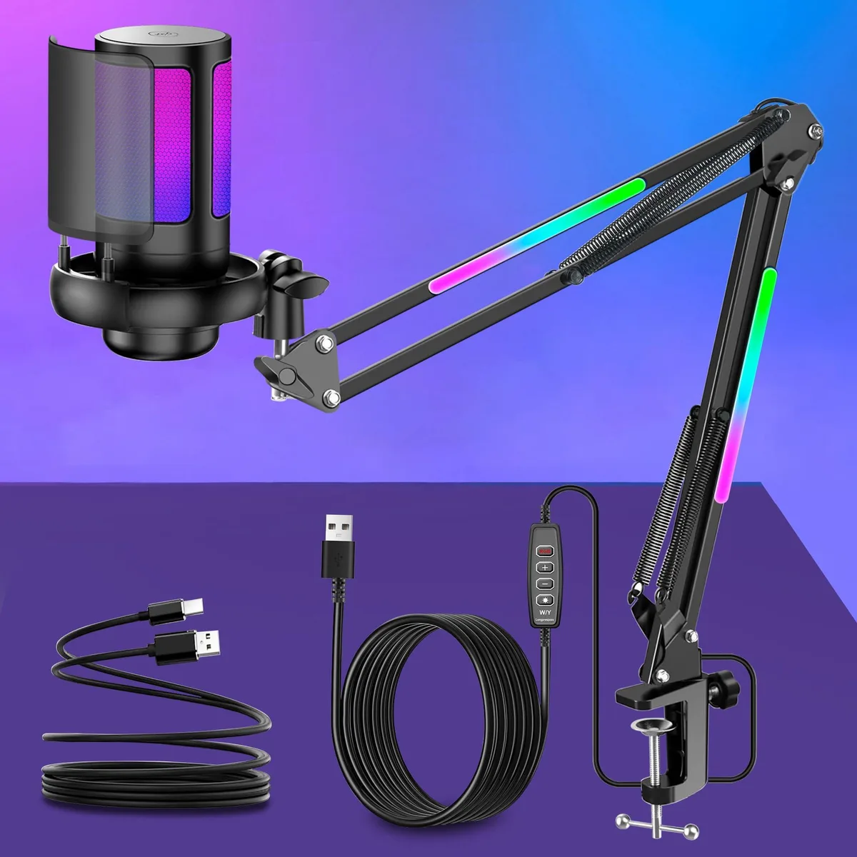  KingSom Mic-1 USB Microphone with RGB Boom Arm — product photo