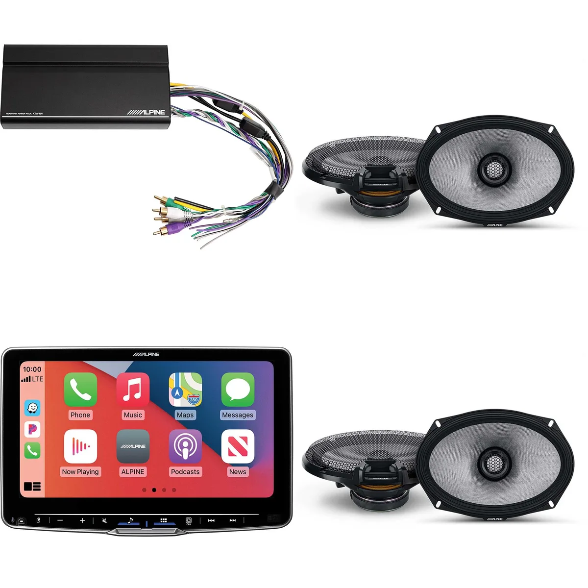 Alpine Alpine ILX-F509 Halo9 9" Receiver Bundle with R2-S69 Speakers and KTA-450 Amplifier — product photo
