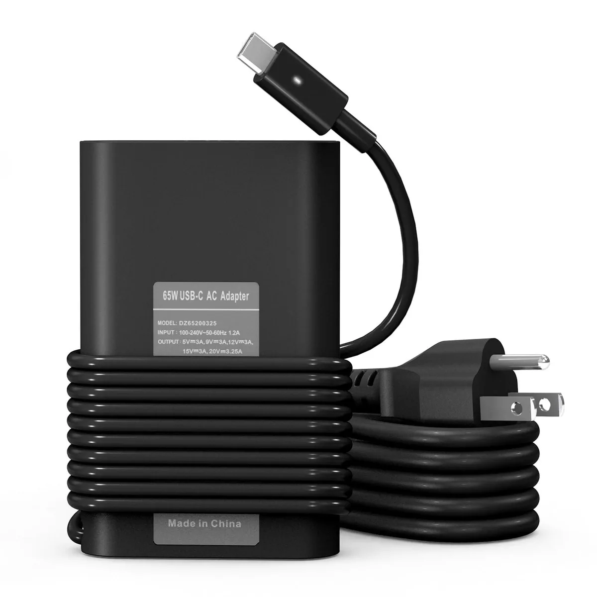 DELL DZ65200325 65W USB-C AC adapter for XPS 13 9250 9350 Latitude 5520 5530 5430 Inspiron — product photo