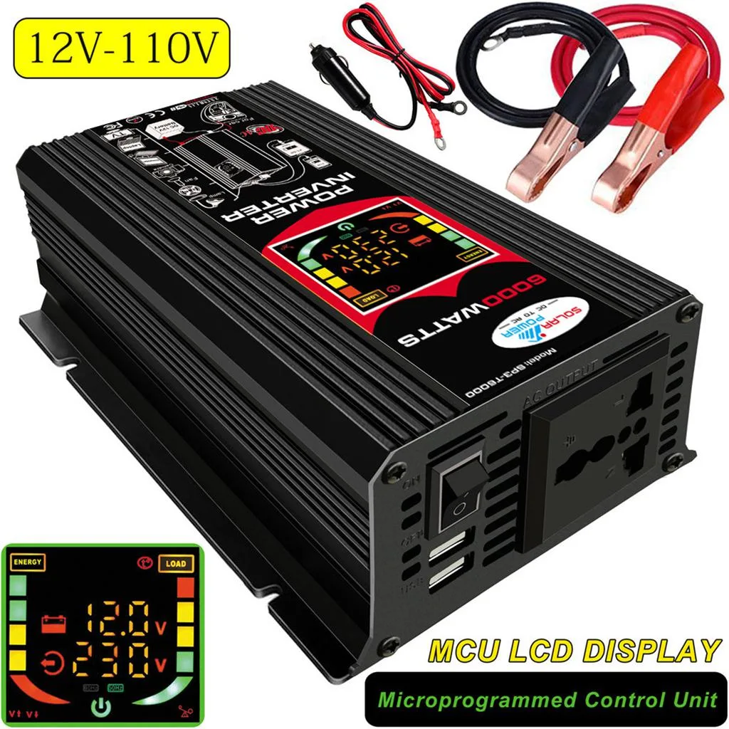 chaomin chaomin tang3 500W 6000W Peak Car Power Inverter 2 USB AC LCD — product photo