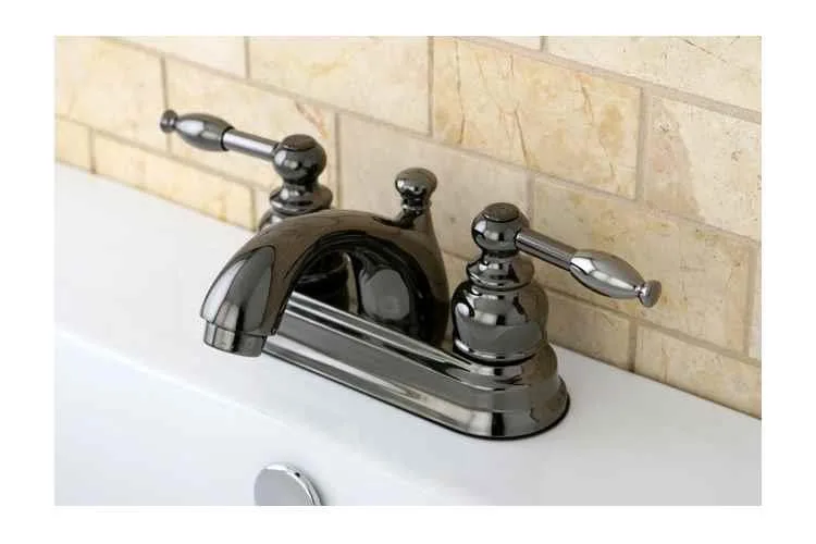 KINGSTON BRASS KINGSTON BRASS NB2600KL Water Onyx 4 inch centerset lavatory faucet Black Nickel — product photo