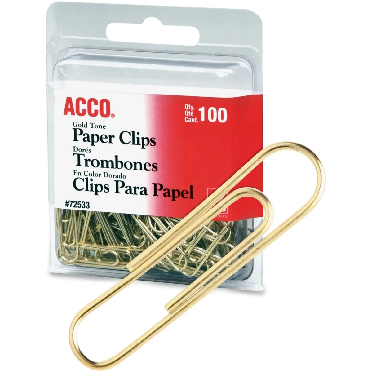 ACCO ACCO 72554 Gold Paper Clips No. 2 400 Pack — product photo