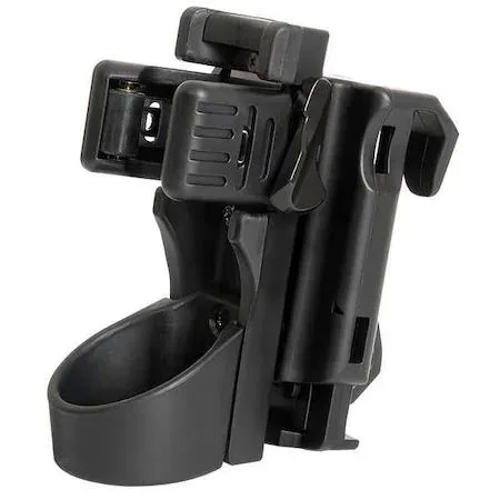 Black polymer holster with adjustable clamp for BTL-150 flashlight