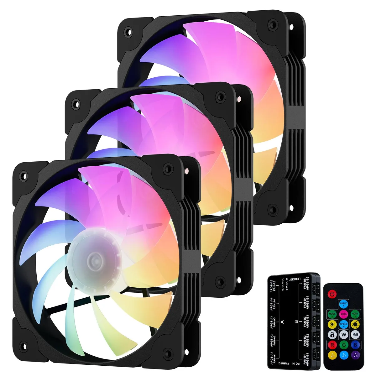 Vetroo Vetroo ARGB140 BK 3-Pack 140mm Case Fans — product photo