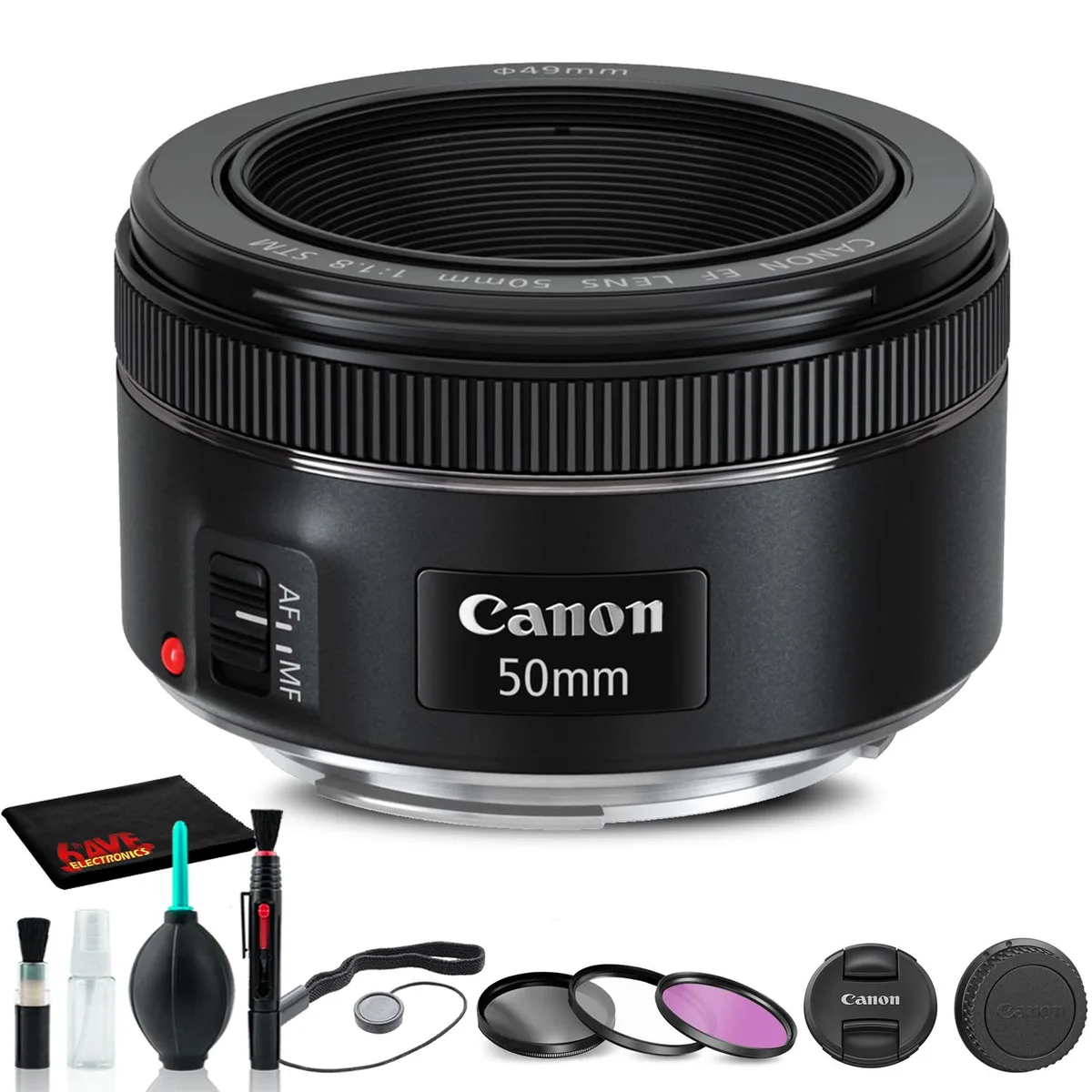 Canon Canon RF 50mm f/1.8 STM Lens (4515C002) Bundle with 43mm Filter Kit — product photo