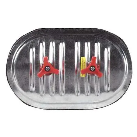 Ductmate insulated round duct section with rectangular access door, steel finish