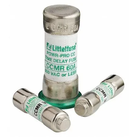 Small cylindrical glass fuse, silver metal caps, transparent body
