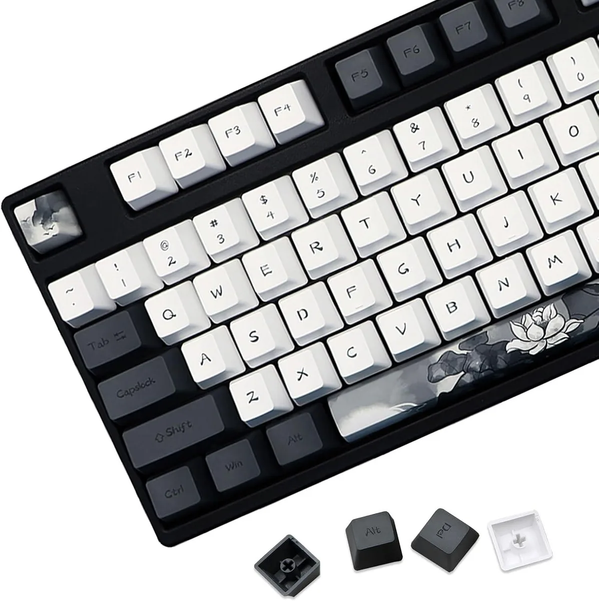 usbroway usbroway Ink Lotus 140-Key PBT Keycap Set OEM Profile 6.25u Spacebar — product photo