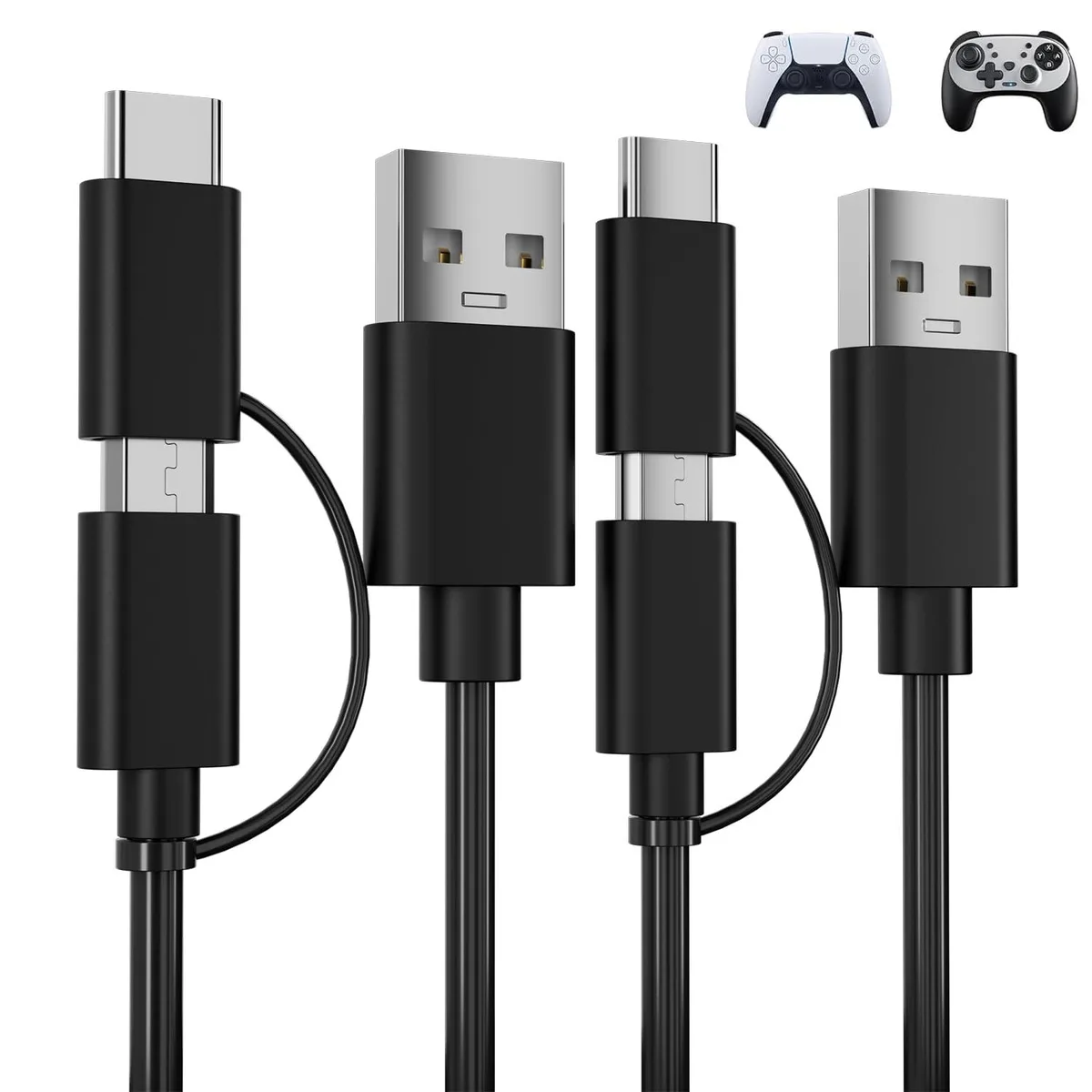  SNLLMZI USB C/Micro 2-in-1 Charging Cable 6ft 2-pack — product photo