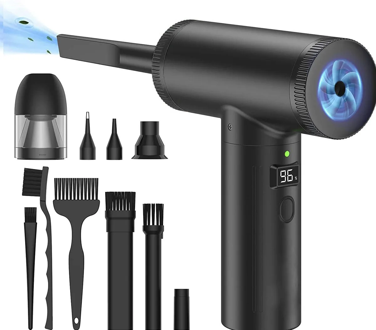 Corn Electronics Corn Electronics 102,000 RPM Air Compressor &amp; Vacuum 7800 mAh Black — product photo