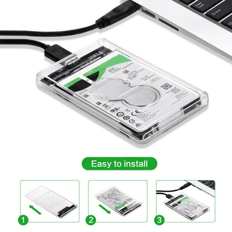 IHDAPP IHDAPP 2.5" SATA USB 3.0 Drive Enclosure Transparent 5Gbps 2TB — product photo