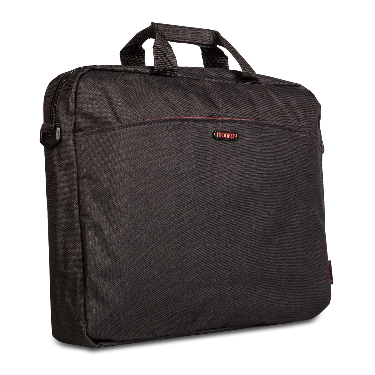Black and red laptop bag sized for 15.6 inch devices