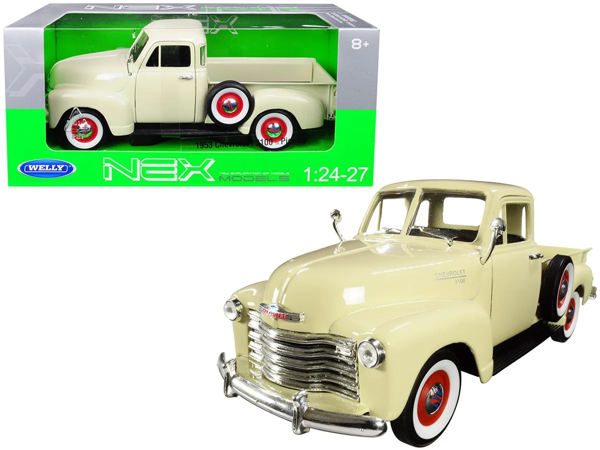 Welly Diecast Welly Diecast 1953 Chevrolet 3100 Pickup Truck Cream 1/24-1/27 hobby collectible — product photo