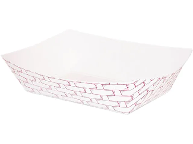 Boardwalk Boardwalk BWK 30LAG100 Paper Food Baskets 16 oz Red/White 1000/Carton — product photo