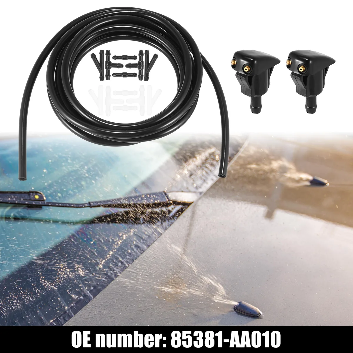Unique-Bargains Unique-Bargains Front Windshield Washer Nozzle Kit for Toyota Camry 1997-2001 Tacoma 2005-2010 Black — product photo