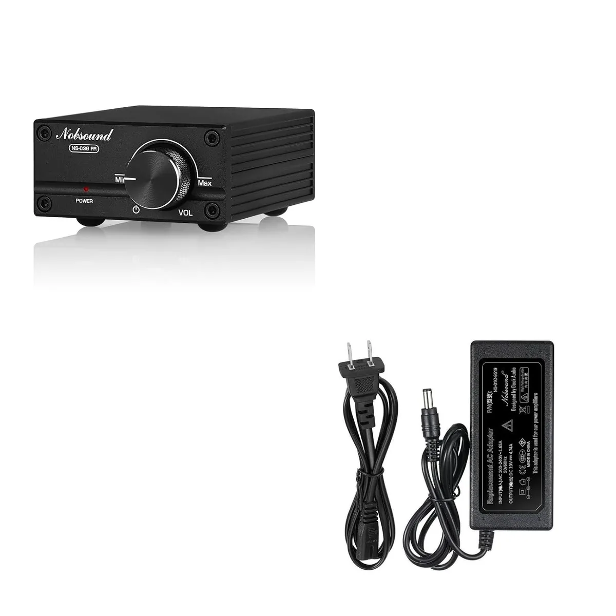 LORDWORLD LORDWORLD NS-03G 100W Mono Amplifier with 19V 90W Power Adapter streaming audio — product photo