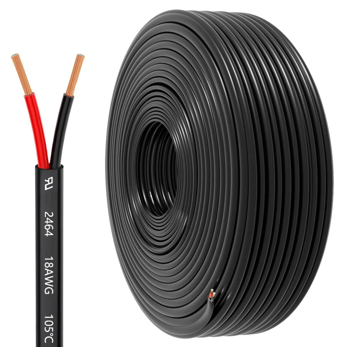 RCA 18 AWG 2 Conductor Speaker Wire 30FT CCA Black — product photo