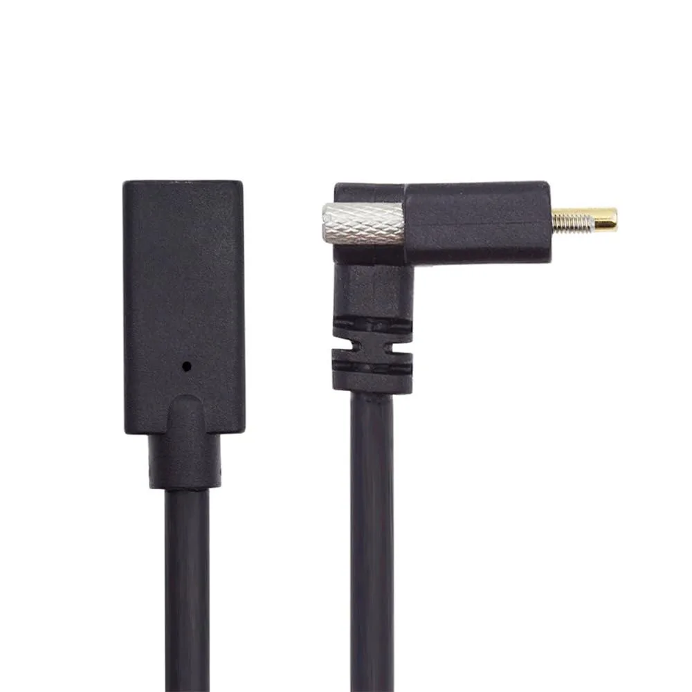 Vszerda Vszerda USB 3.1 Type C Screw Locking Up Angled Male to Female Extension Cable 0.3m 10Gbps 65W — product photo