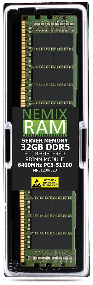 NEMIX RAM NEMIX RAM 32GB DDR5 6400MHz CL52 2Rx8 1.1V ECC RDIMM memory upgrade — product photo