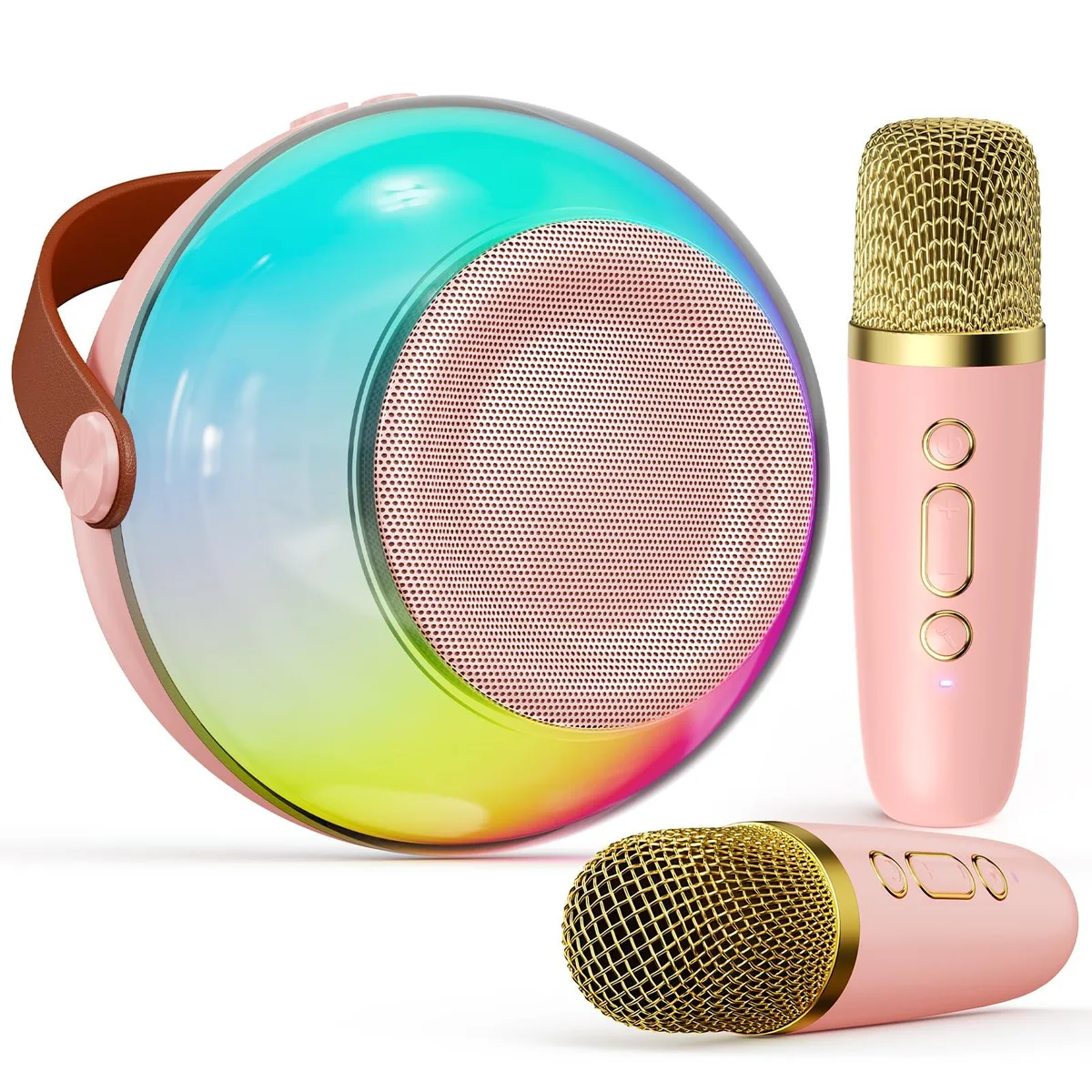 JAUYXIAN D25P-T Karaoke System Pink 2 Mics — product photo