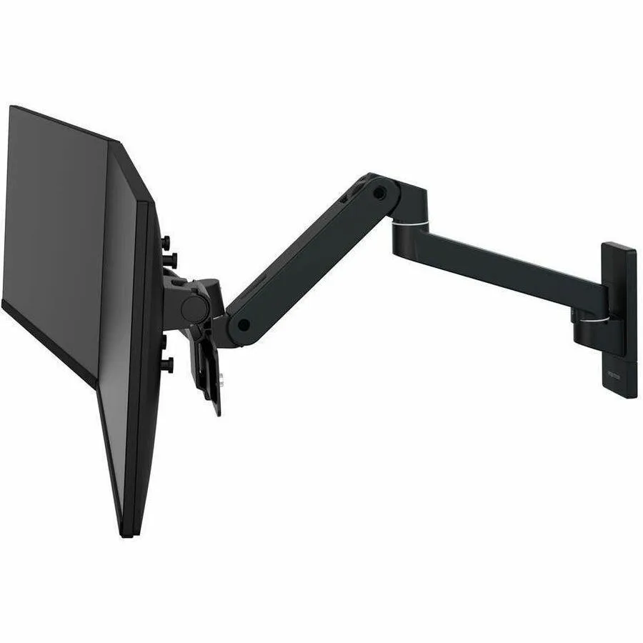 Black metal bow end mount for dual monitor arm