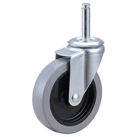Four-inch polyurethane wheel on zinc-plated steel stem caster