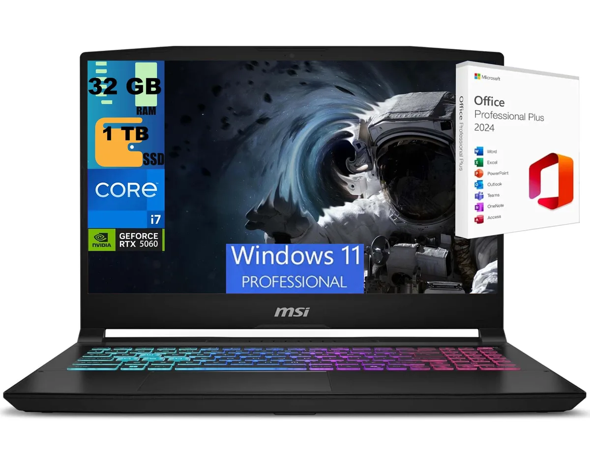 MSI MSI Katana 15 gaming laptop 15.6 165Hz QHD i7-14650HX RTX 5060 32GB 1TB — product photo