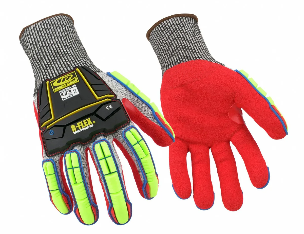 RINGERS GLOVES RINGERS GLOVES 065G-07 Hi-Vis Cut-Resistant Impact Coated Gloves Cut Level A4 personal protective equipment — product photo