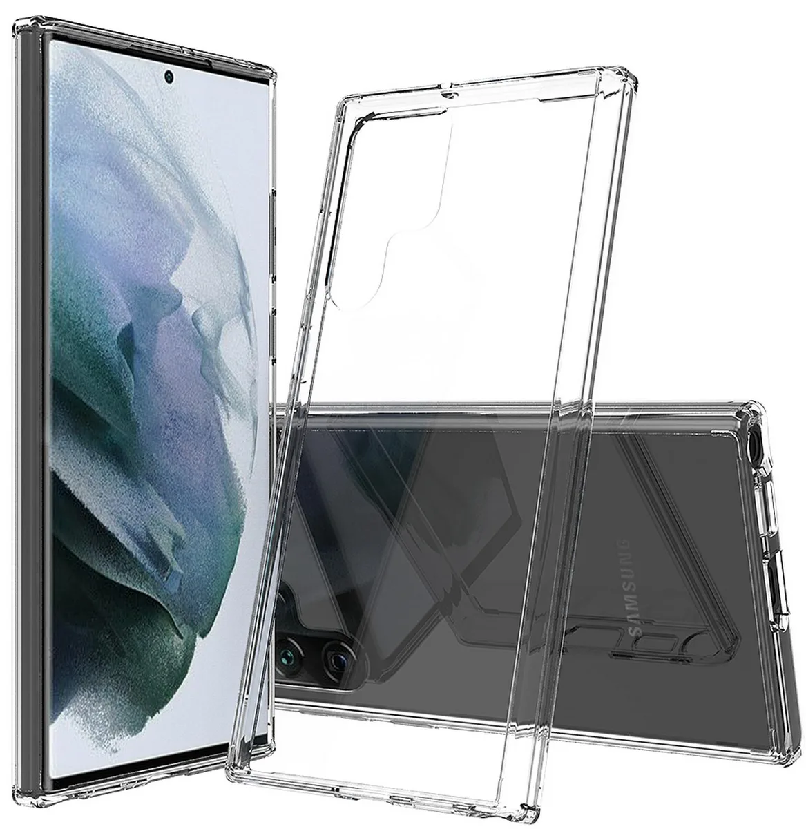 Nakedcellphone Nakedcellphone AquaFlex Case with Anti-Shock Bumpers for Samsung Galaxy S22 Ultra 5G Clear — product photo
